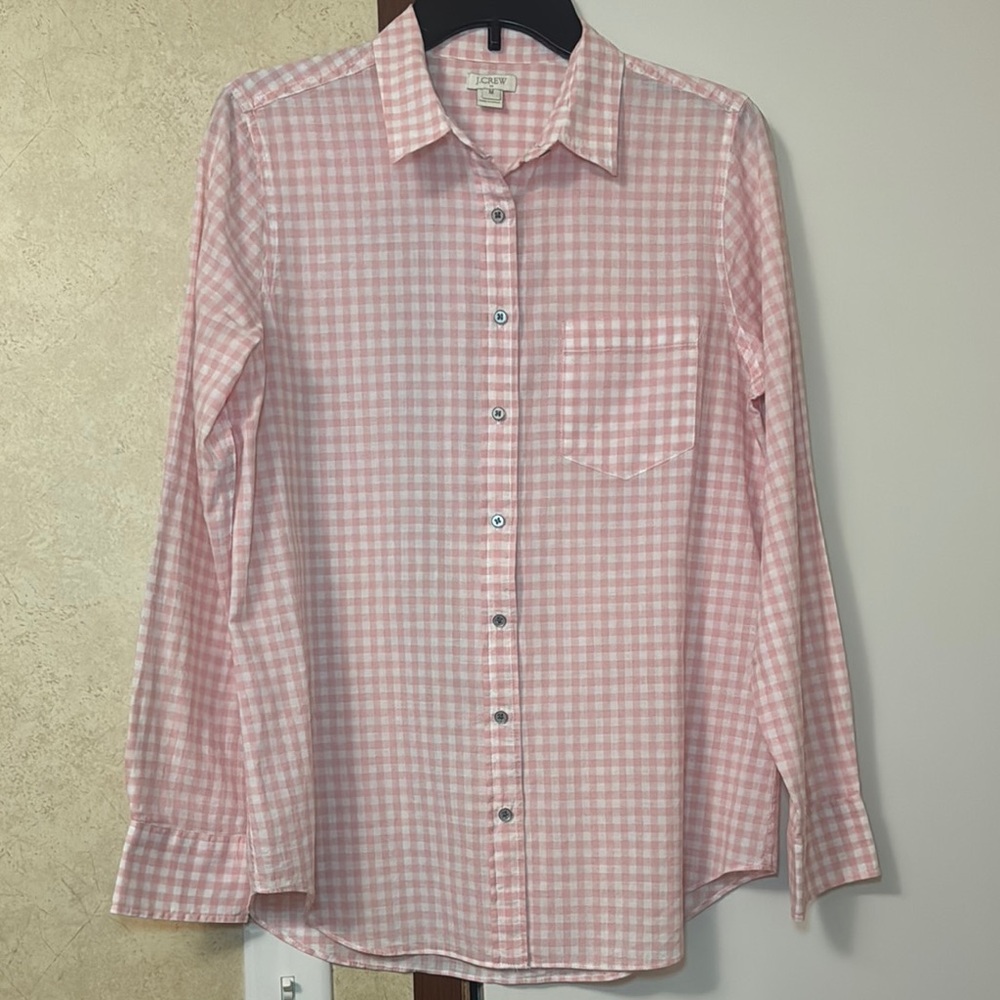 J. Crew Pink Gingham Men's Shirt